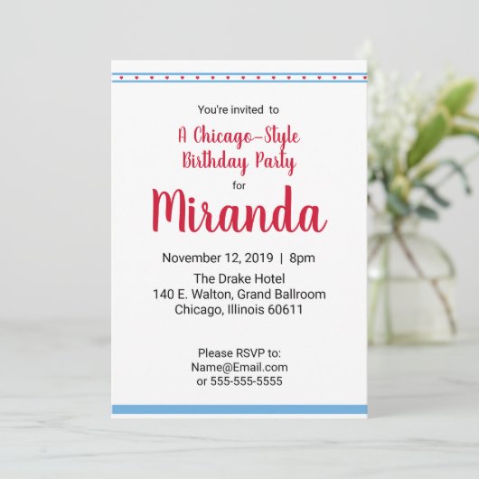 Liebe Chicago | Einladung (Stehend Vorderseite)