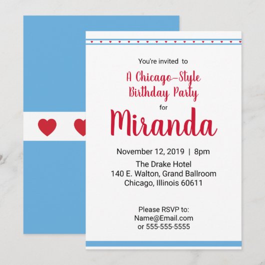 Liebe Chicago | Einladung (Vorne/Hinten)