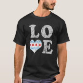Liebe Chicago Flag Zuhause City Chi Town Family T-Shirt (Vorderseite)