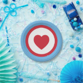 Liebe Chicago | Teller aus Papier | Herz | Blau (Party)