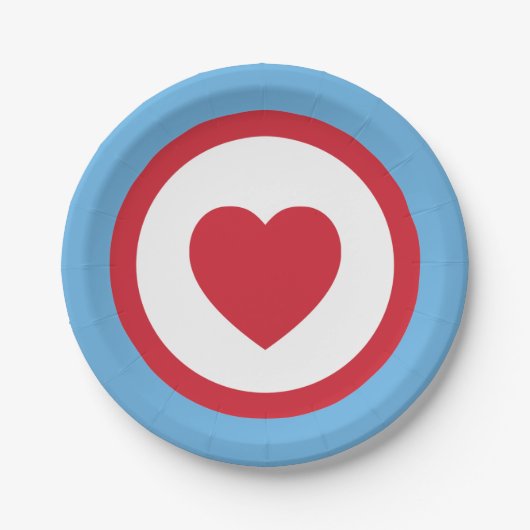 Liebe Chicago | Teller aus Papier | Herz | Blau (Vorderseite)
