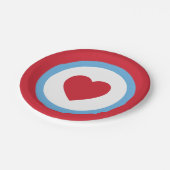 Liebe Chicago | Teller aus Papier | Herz | Rot (Schrägansicht)