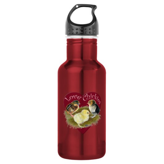 Liebe Chickies Edelstahlflasche (Vorderseite)