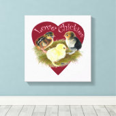 Liebe Chickies Leinwanddruck (Insitu (Holzboden))