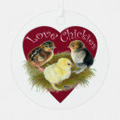 Liebe Chickies Ornament Aus Metall (Vorderseite)