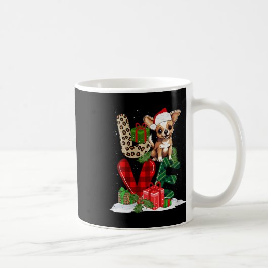 Liebe Chihuahua Dog Buffalo Karierter Hund Lover Kaffeetasse (Rechts)