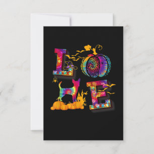 Liebe Chihuahua Gefärbte Krawatte Pumpkin Hallowee RSVP Karte