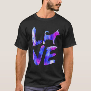 Liebe Chihuahua Watercolor Blue Dog Mama Vater T-Shirt