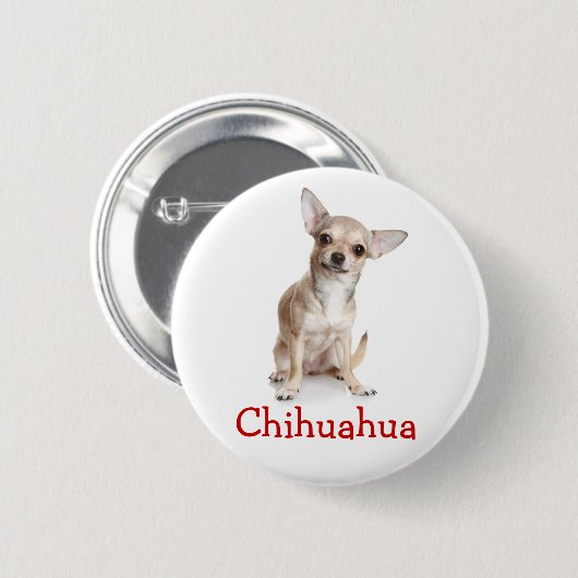 Liebe Chihuahua Welpe Dog Button Button (Vorne & Hinten)