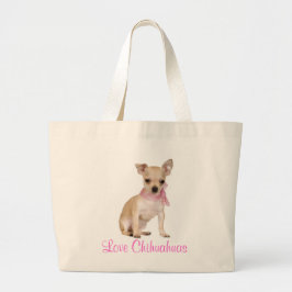 Liebe Chihuahua Welpe Hund Tote Bag Jumbo Stoffbeutel