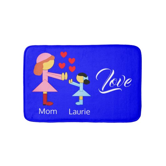 Liebe Children: Blau Badematte (Vorderseite)