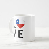 Liebe - Chile-Flagge Kaffeetasse (Vorderseite Links)
