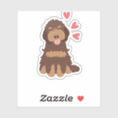 Liebe Chocolate Phantom Cockapoo Cavapoo Dog Aufkleber (Blatt)