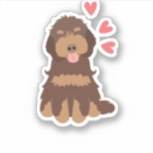 Liebe Chocolate Phantom Cockapoo Cavapoo Dog Aufkleber (Vorderseite)