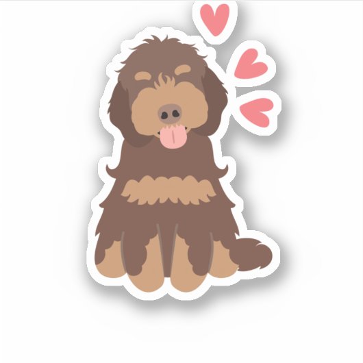 Liebe Chocolate Phantom Cockapoo Cavapoo Dog Aufkleber (Vorderseite)