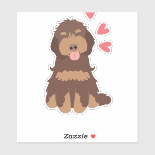 Liebe Chocolate Phantom Cockapoo Cavapoo Dog Aufkleber (Blatt)