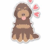 Liebe Chocolate Phantom Cockapoo Cavapoo Dog Aufkleber (Vorderseite)