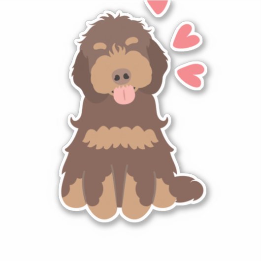 Liebe Chocolate Phantom Cockapoo Cavapoo Dog Aufkleber (Vorderseite)