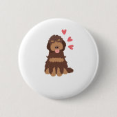 Liebe Chocolate Phantom Cockapoo Cavapoo Dog Button (Vorderseite)