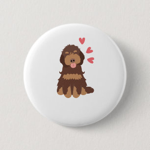 Liebe Chocolate Phantom Cockapoo Cavapoo Dog Button