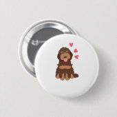 Liebe Chocolate Phantom Cockapoo Cavapoo Dog Button (Vorne & Hinten)