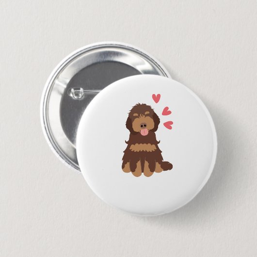 Liebe Chocolate Phantom Cockapoo Cavapoo Dog Button (Vorne & Hinten)