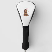 Liebe Chocolate Phantom Cockapoo Cavapoo Dog Golf Headcover (Vorderseite)