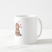 Liebe Chocolate Phantom Cockapoo Cavapoo Dog Kaffeetasse (VorderseiteRechts)