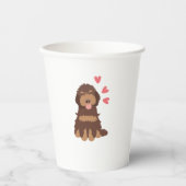 Liebe Chocolate Phantom Cockapoo Cavapoo Dog Pappbecher (Vorderseite)
