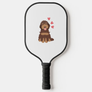 Liebe Chocolate Phantom Cockapoo Cavapoo Dog Pickleball Schläger