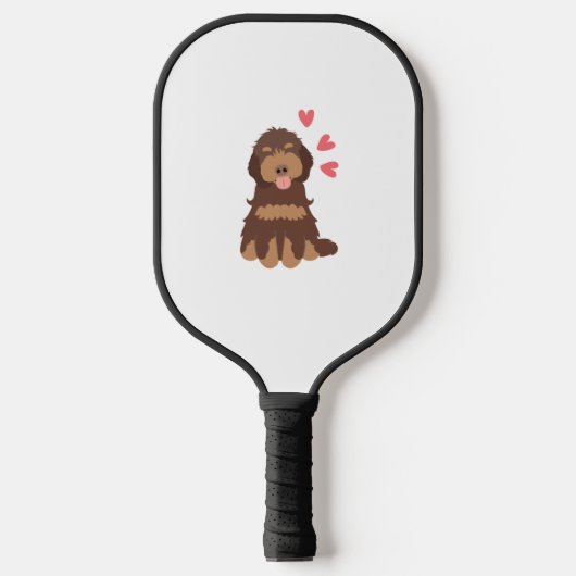 Liebe Chocolate Phantom Cockapoo Cavapoo Dog Pickleball Schläger (Vorderseite)