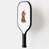 Liebe Chocolate Phantom Cockapoo Cavapoo Dog Pickleball Schläger (Links)