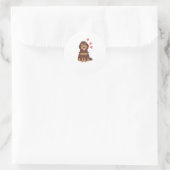 Liebe Chocolate Phantom Cockapoo Cavapoo Dog Runder Aufkleber (Tasche)