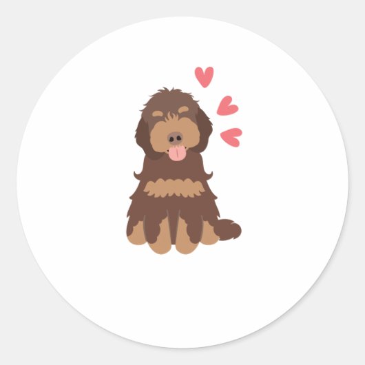 Liebe Chocolate Phantom Cockapoo Cavapoo Dog Runder Aufkleber (Vorderseite)