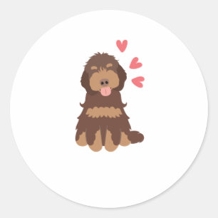 Liebe Chocolate Phantom Cockapoo Cavapoo Dog Runder Aufkleber