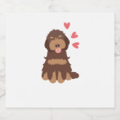 Liebe Chocolate Phantom Cockapoo Cavapoo Dog Schaumweinetikett (Einzelnes Label)