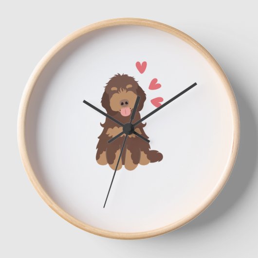Liebe Chocolate Phantom Cockapoo Cavapoo Dog Uhr (Vorderseite)