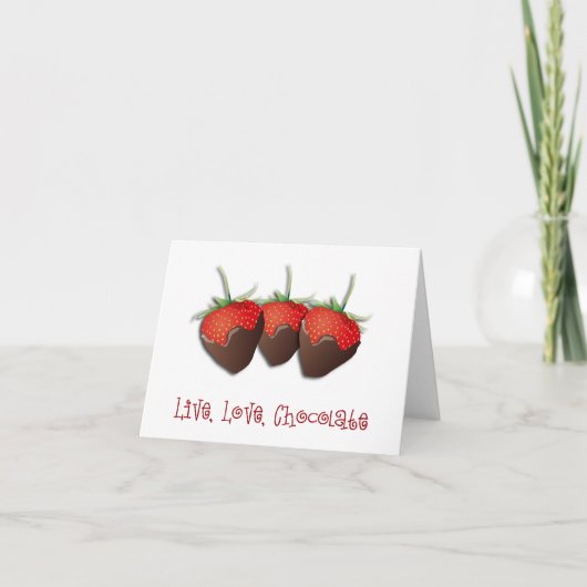 Liebe Chocolate Strawberry Card Karte (Vorderseite)
