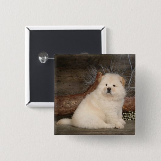 Liebe Chow Chow Puppy Hund Button Button (Vorne & Hinten)