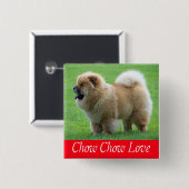 Liebe Chow Chow Welpen-Hund-Button-Pin Button (Vorne & Hinten)