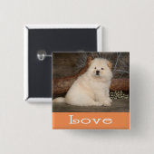Liebe Chow Chow Welpen-Hund-Button-Pin Button (Vorne & Hinten)