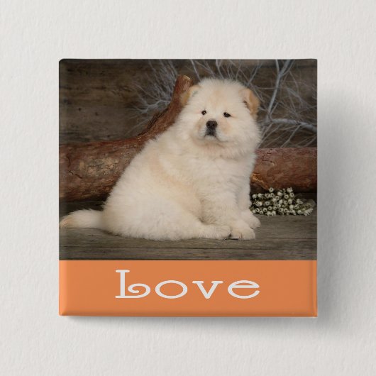 Liebe Chow Chow Welpen-Hund-Button-Pin Button (Vorderseite)
