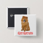 Liebe Chow Chow Welpen-Hund Knopf Pin Button (Vorne & Hinten)