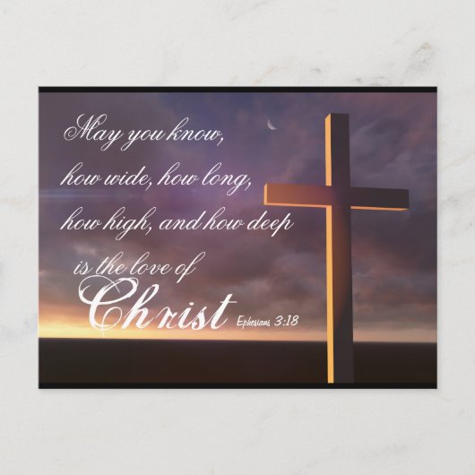 Liebe Christi Bibelverse und Cross Postcard Postkarte (Vorderseite)