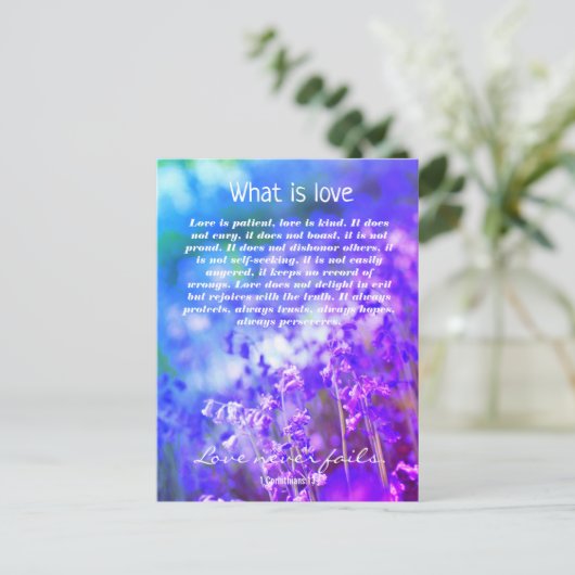 Liebe, Christliche Postkarte (Stehend Vorderseite)