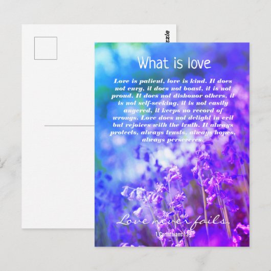 Liebe, Christliche Postkarte (Vorne/Hinten)