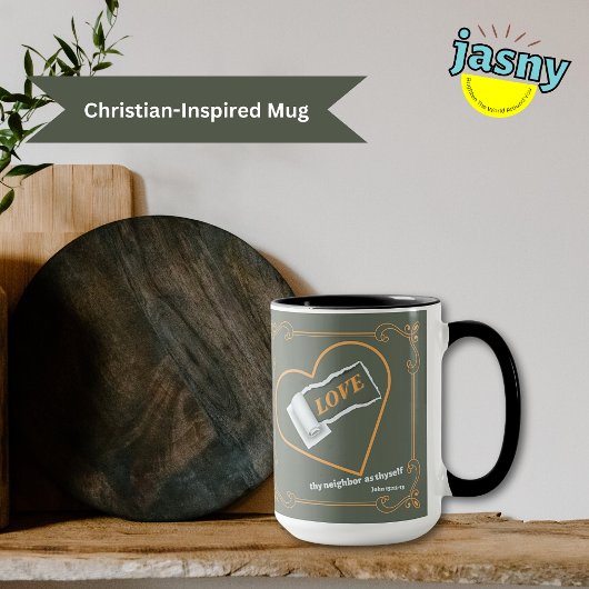 Liebe Christliche Schrift mit zwei Tonarten Tasse