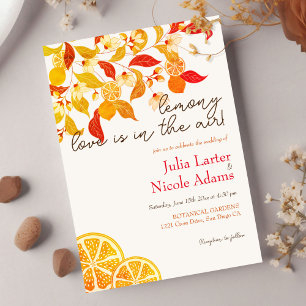 Liebe Citrus Foliage Foto Hochzeit von Fresh Lemon Einladung
