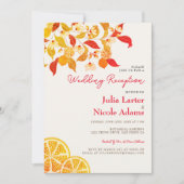 Liebe Citrus Foliage Hochzeitsempfehlung für frisc Einladung (Vorderseite)
