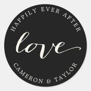 Liebe Classic Calligraphy Script Wedding Stickers